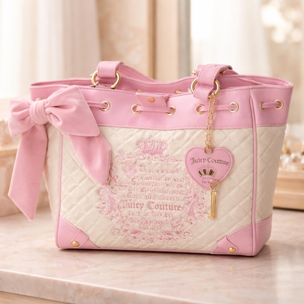 Nwt Juicy Couture Tale Tote Sandstone Pink New